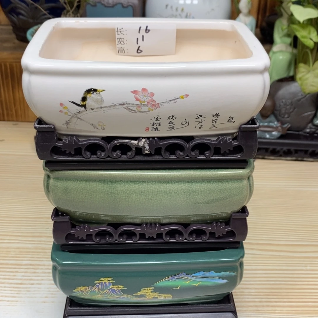 紫砂陶瓷花盆浮力