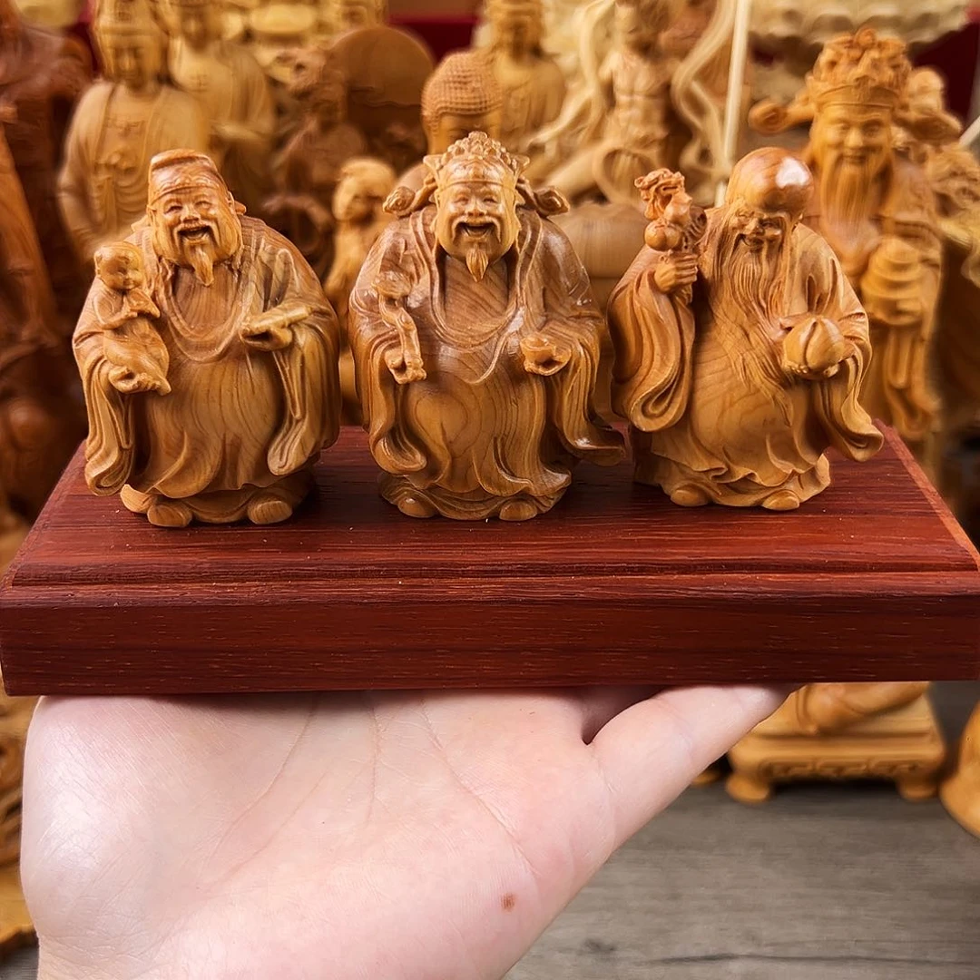 柏木（崖柏）福禄寿三星带底座