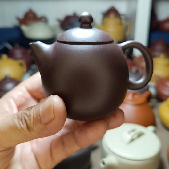 紫砂茶盘原矿紫泥龙蛋150cc内推半手工