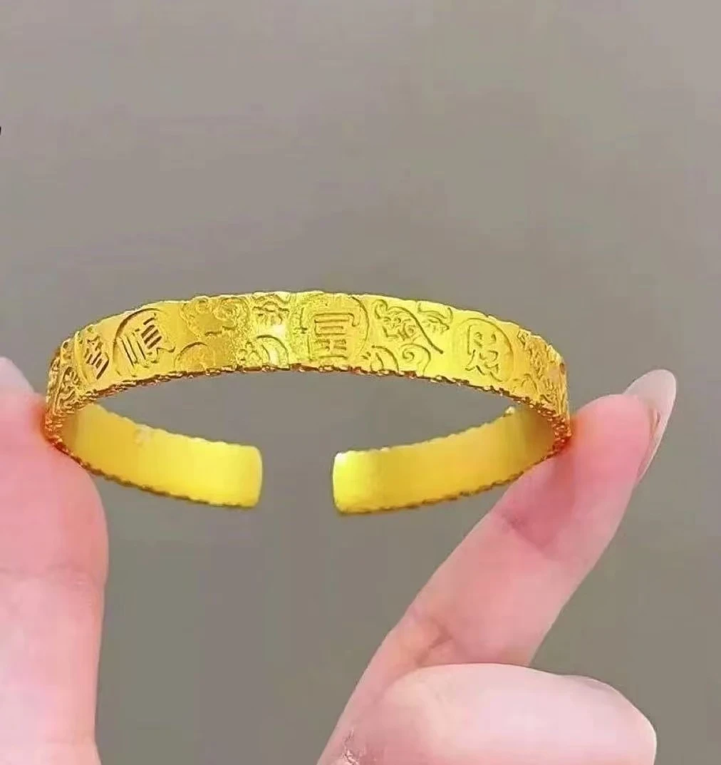 【抖音好货】孟加拉赤金豆豆提炼手工改款【吉言财富顺】精工版可佩戴
