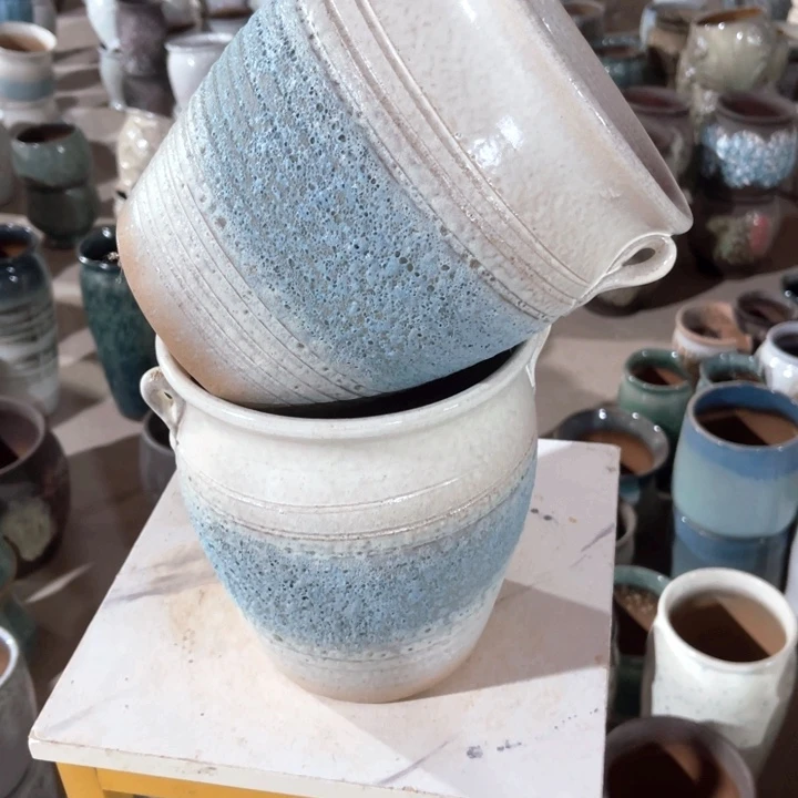 紫砂花盆口径18高度21两只正品