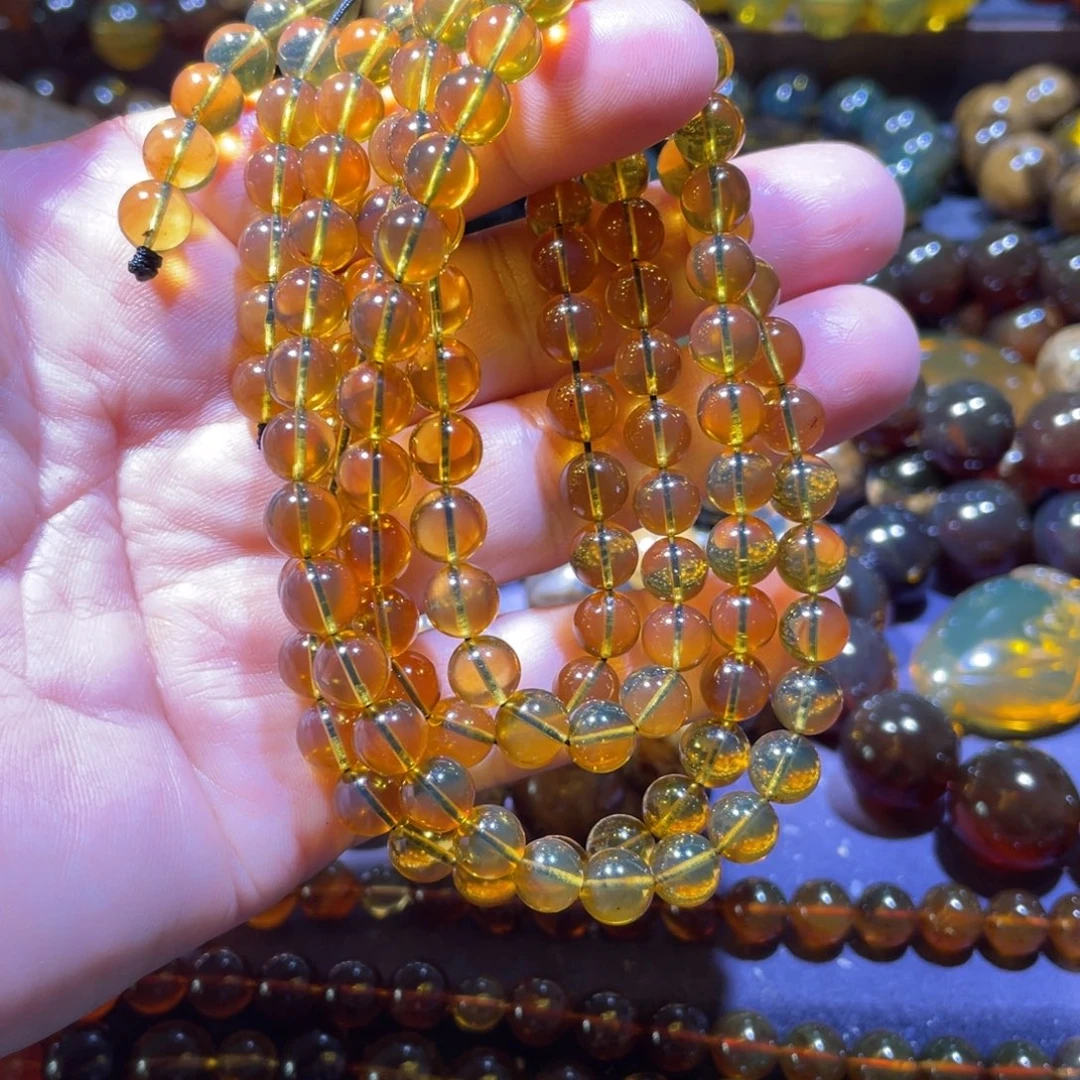 琥珀未镶嵌手链天然