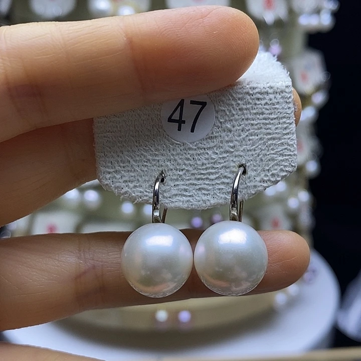淡水珍珠耳饰银S925镶嵌