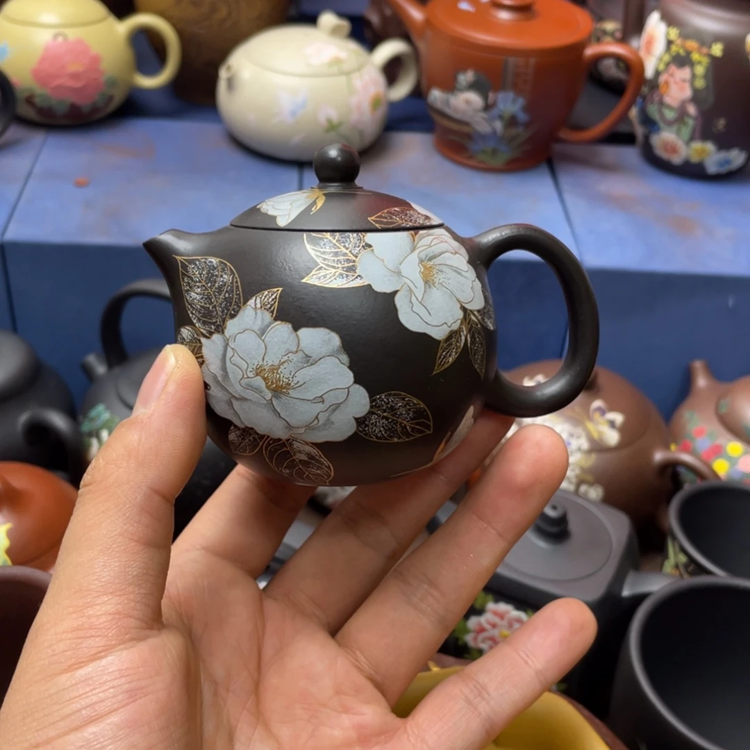 柳***上红泥茶杯紫砂茶壶140cc