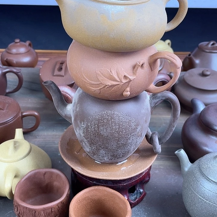 紫砂茶壶处理三个