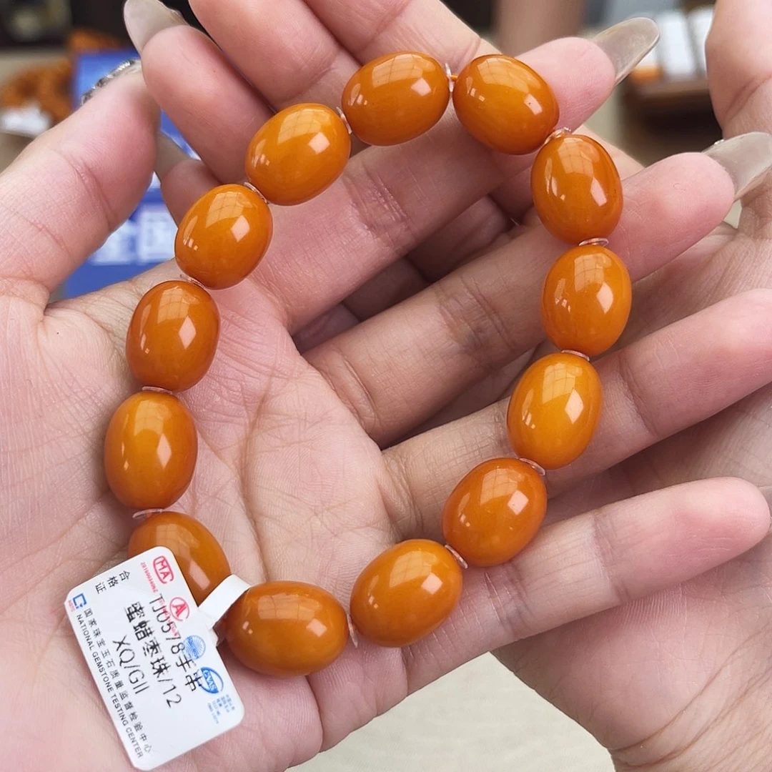 未镶嵌琥珀手链12m枣珠