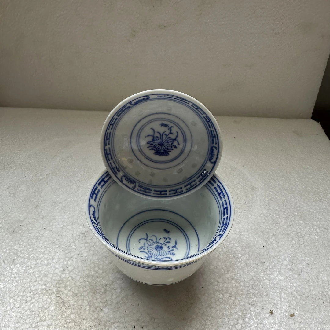 景德镇二才兰花盖碗高温陶瓷