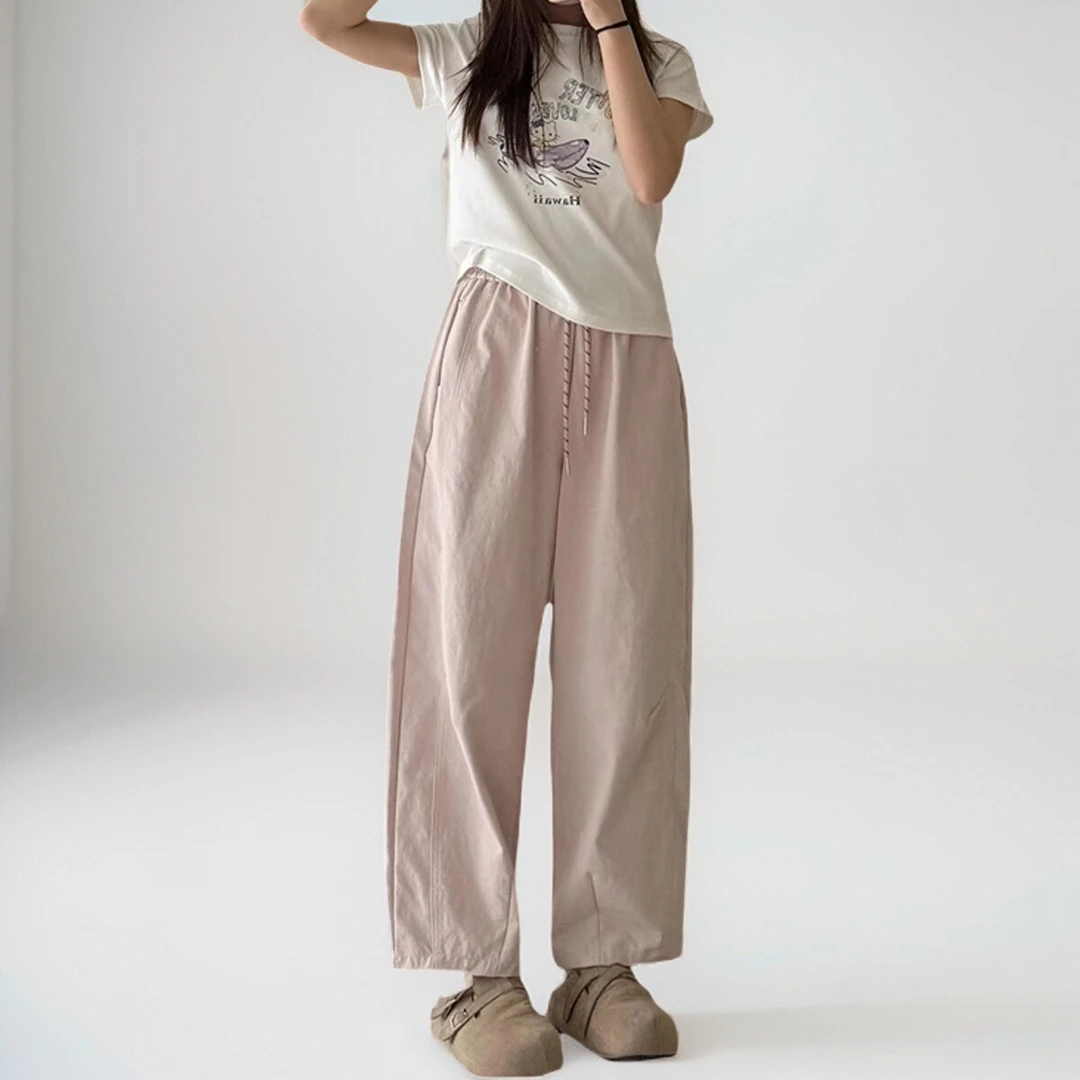 孕妇阔腿裤夏季薄款小个子休闲裤2025新款孕期弯刀裤萝卜裤外穿