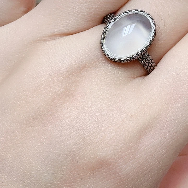 玛瑙/玉髓银S925镶嵌戒指