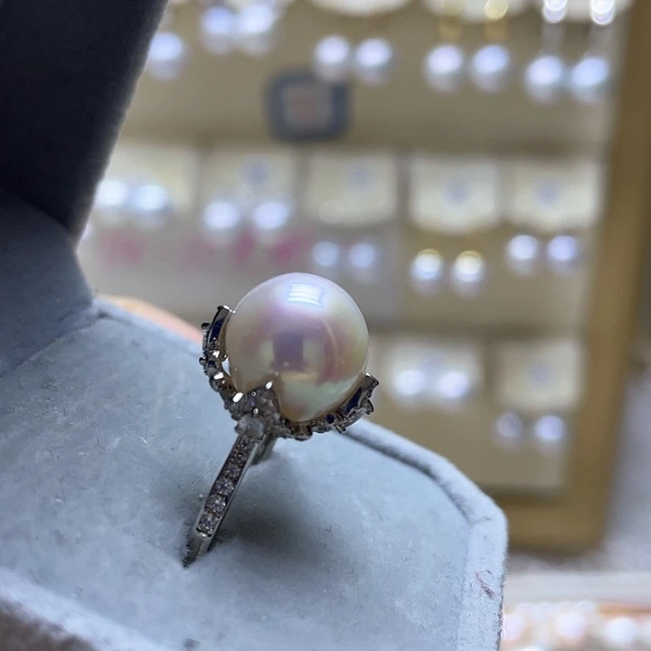 淡水珍珠戒指银S925镶嵌