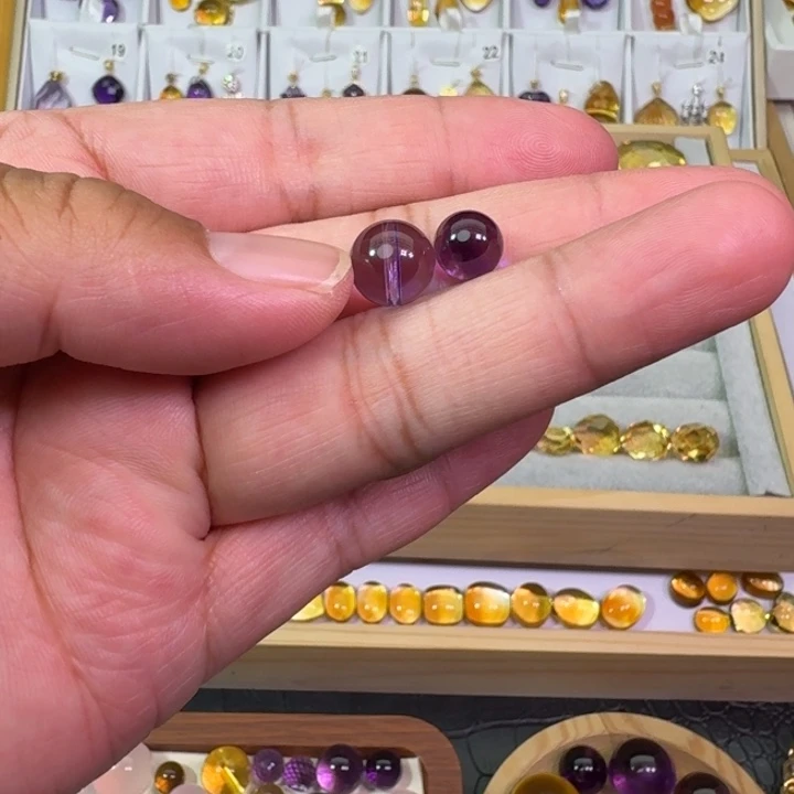 @***谊未镶嵌颈饰紫晶吊坠