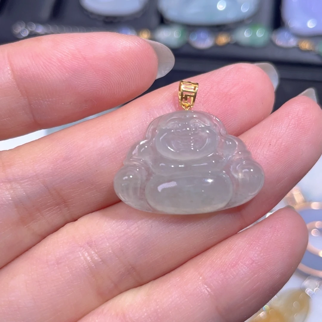 颈饰18K金镶嵌翡翠翡翠