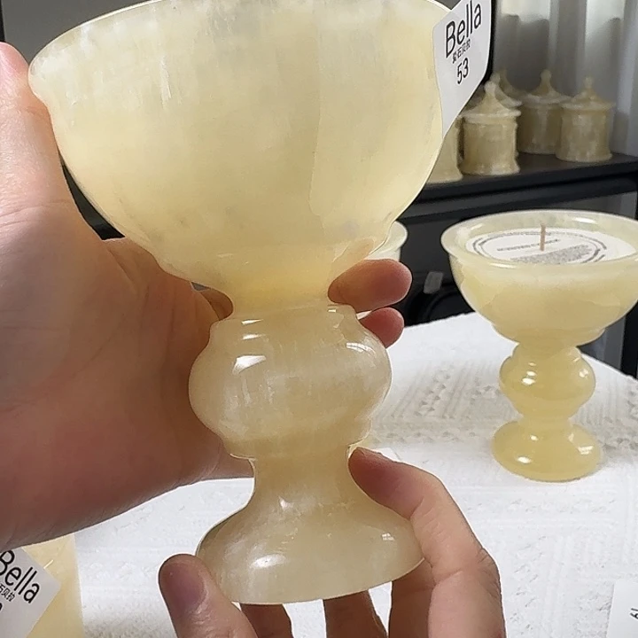 大理石琥珀玉烛台许愿池