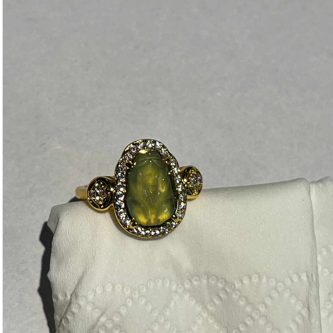 天然翡翠a货戒指镶嵌款