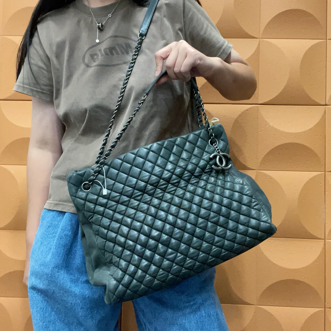 95新 Chanel/香奈儿 【胖】 59AD04 灰色托特单肩包