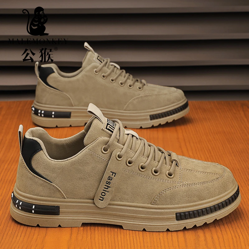 公猴男鞋夏季新款低帮运动百搭板鞋子男款防滑耐磨工作休闲鞋-W32