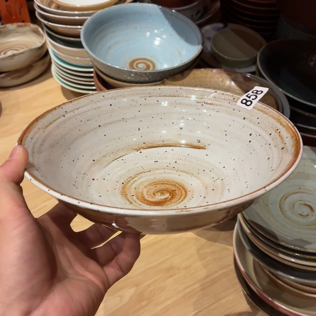 煎****瓷858微瑕白麻点深汤盘1个