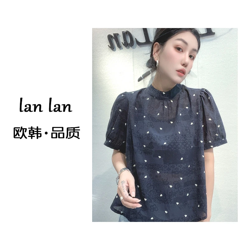 琪琪-夏上新【公主袖爱心】韩版小众法式公主袖爱心夏款时尚上衣女