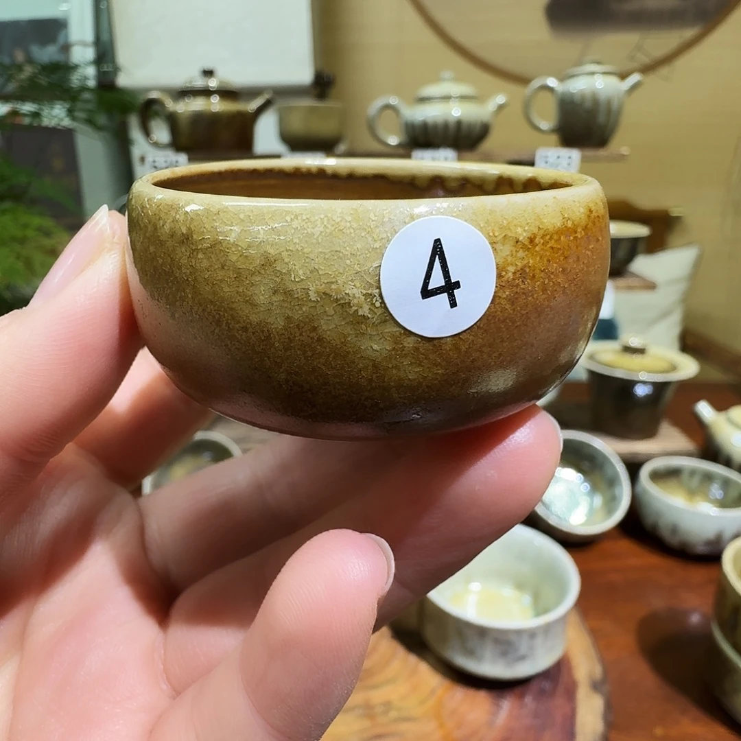 建水紫陶白泥柴烧杯微瑕