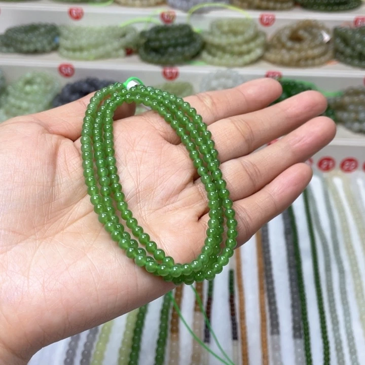 和田玉颈饰未镶嵌豆*4mm