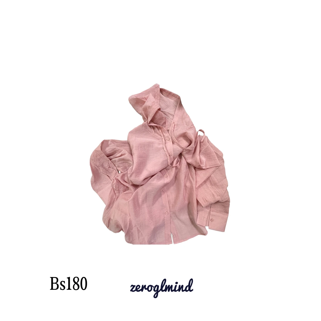 zeroglmind简素bs180粉色连帽衬衫82695
