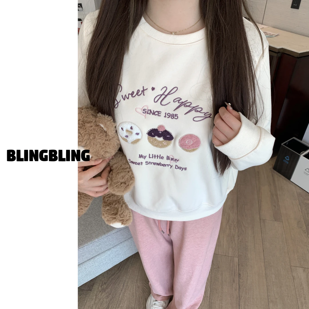 唐不灵微胖《油画时光》大码显瘦基础百搭卫衣ins风春夏