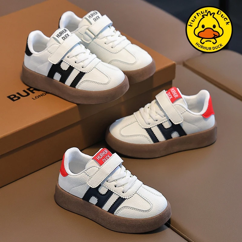 童鞋女童秋冬款2025新款皮面儿童板鞋运动小白鞋中大童男童德训鞋