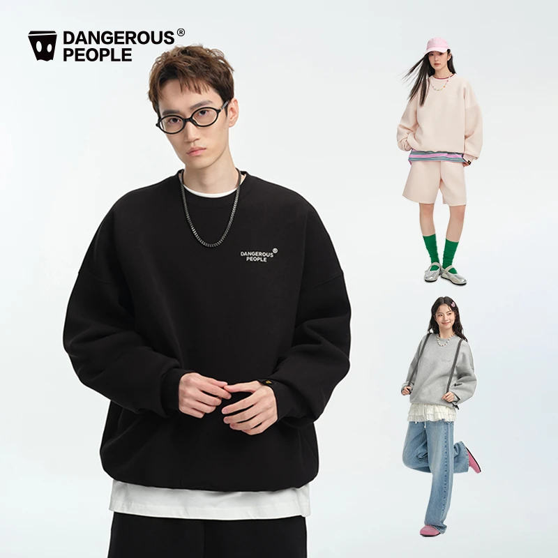 Dangerouspeople薛之谦dsp空气层logo印花休闲宽松百搭潮圆领卫衣