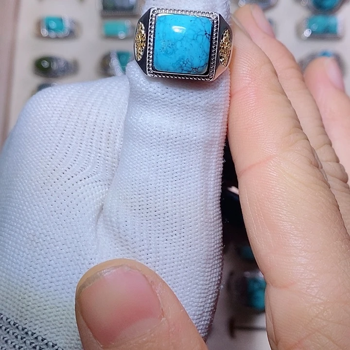 不***气绿松石银S925镶嵌颈饰