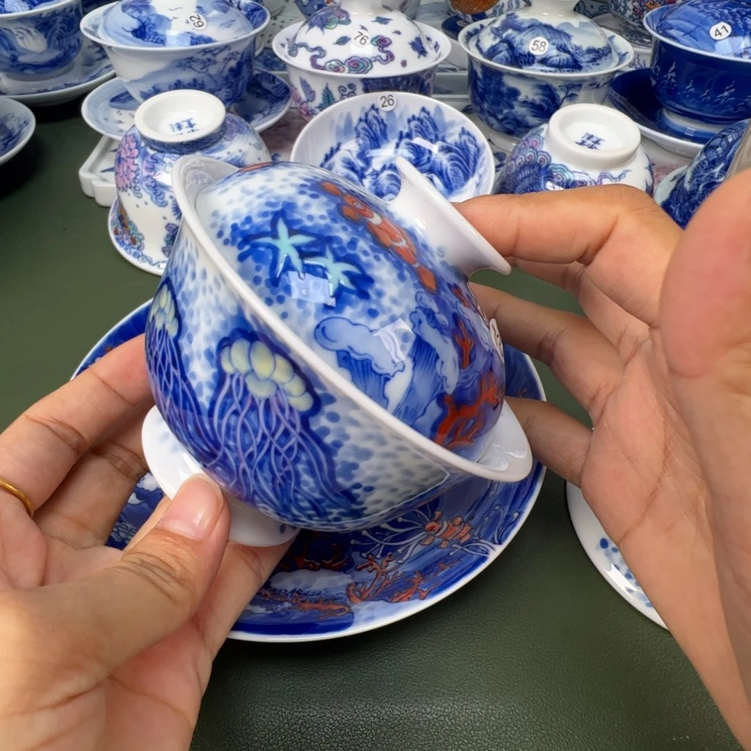 景德镇纯手工纯手绘茶具木木73