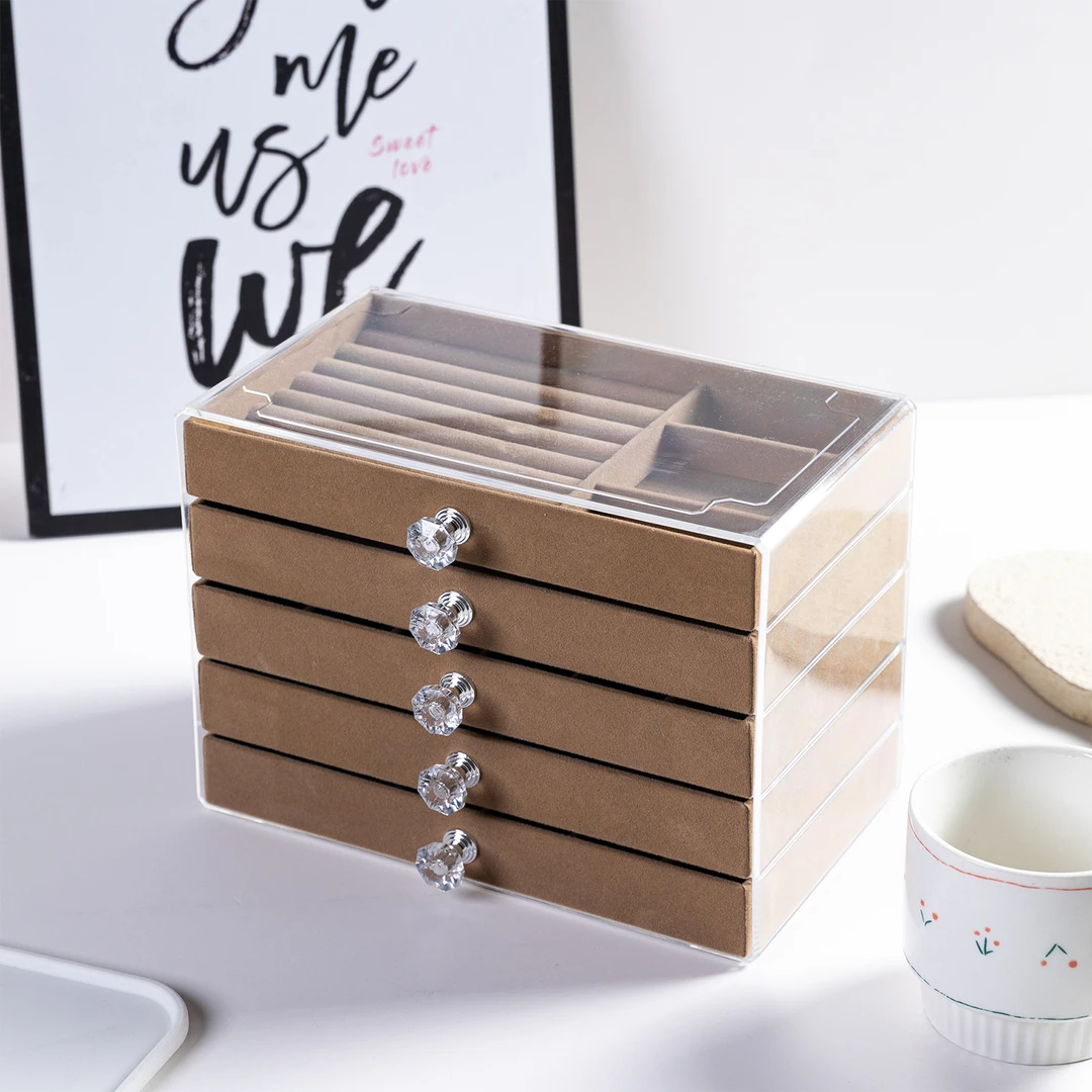 高级感首饰盒收纳盒戒指耳环耳钉整理盒高档三金饰品盒2025年新款