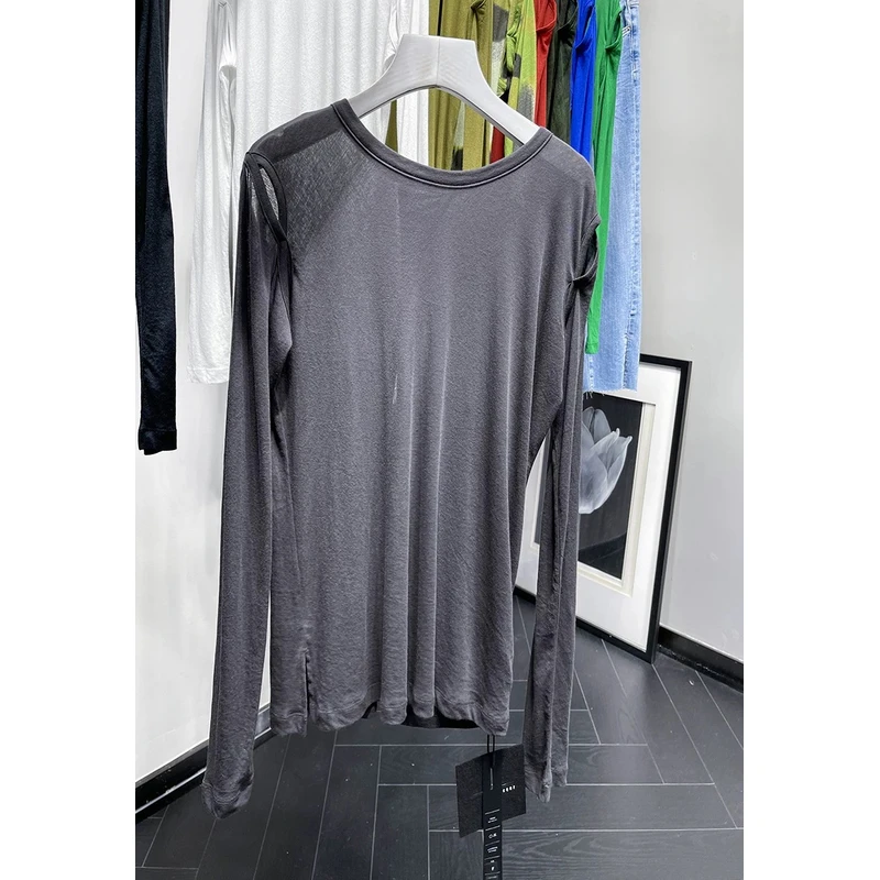 6772  小心机镂空露背设计T恤高品质显瘦百搭打底衫女