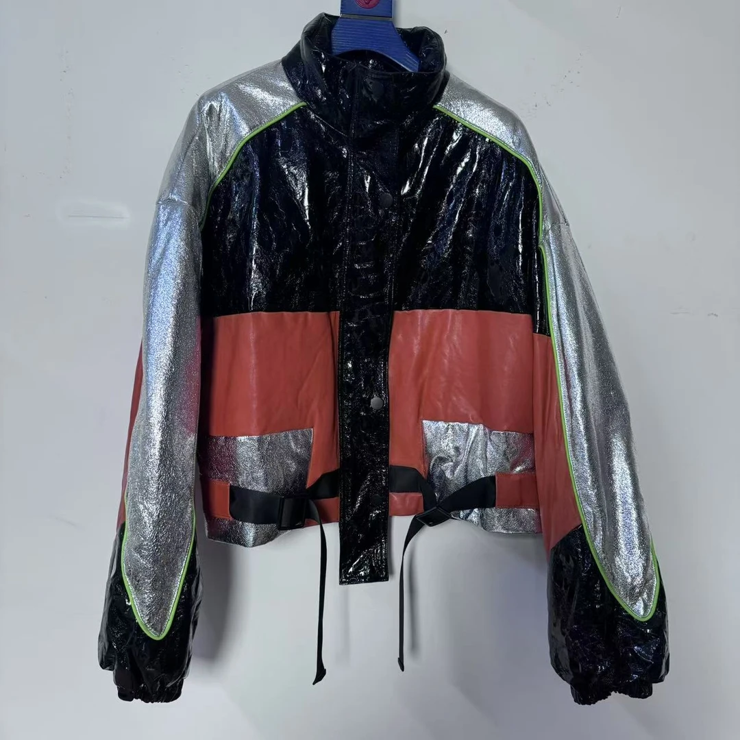 真皮绵羊皮鹅绒服短款宽松时尚外套