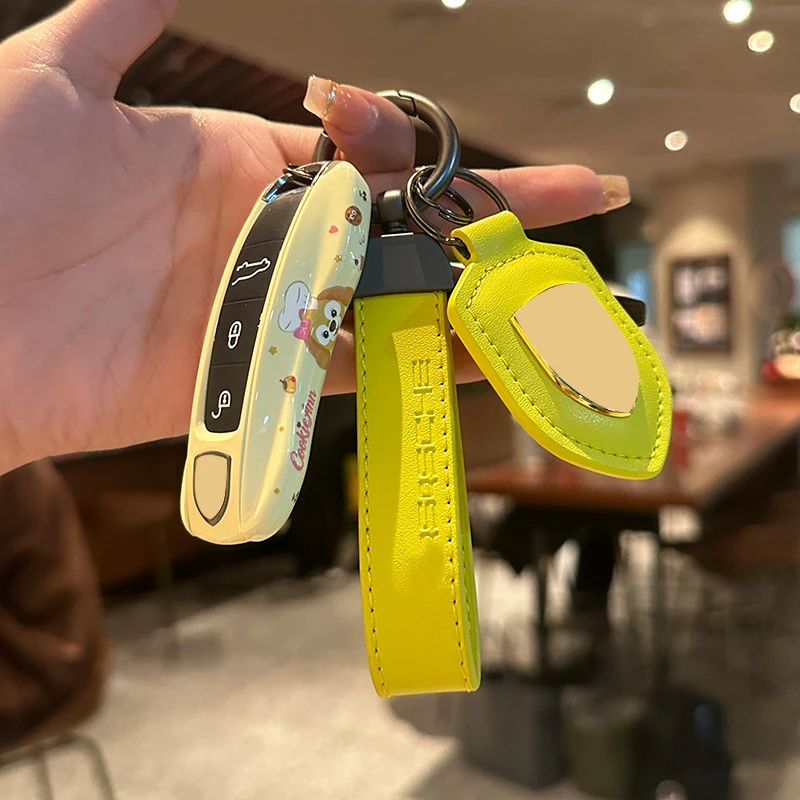 适用保时捷钥匙壳卡宴macan718帕拉梅拉Taycan911钥匙扣套