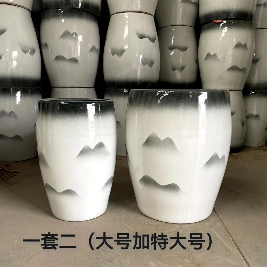 新款包邮简约大口径客厅落地透气陶瓷花盆清仓带托盘适合多种绿植