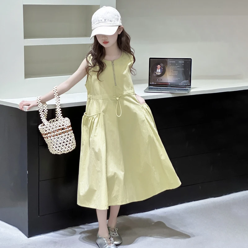 女童连衣裙夏季2025新款儿童女孩洋气公主裙女大童高级感韩系裙子