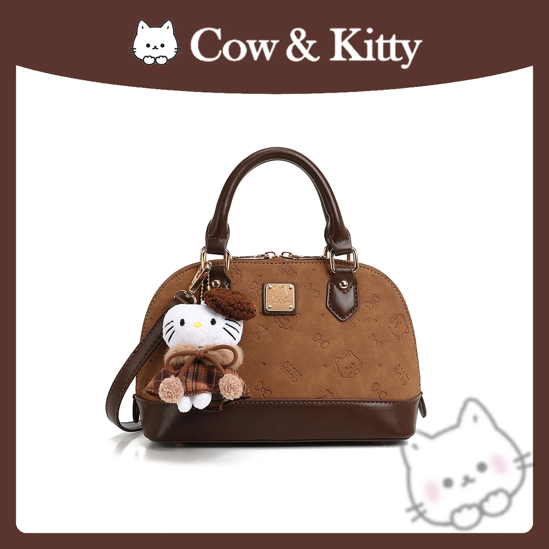 【刘叮当甄选】Cow&Kitty/复古潮流保龄球包手提单肩斜挎8011卡其