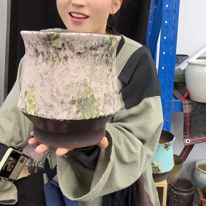 19×21 -粗陶花盆有孔-买买买