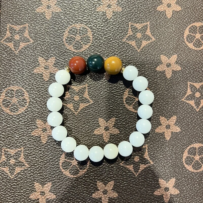 S0043-白玉菩提红绿灯单圈手串（无礼盒）