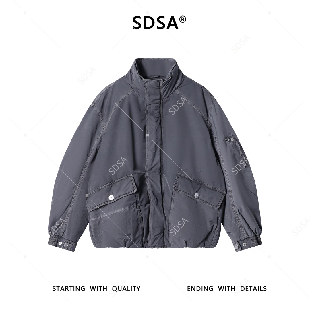 SDSA男士秋冬新款痞帅男装韩版简约拉链立领鹅绒羽绒服外套百搭