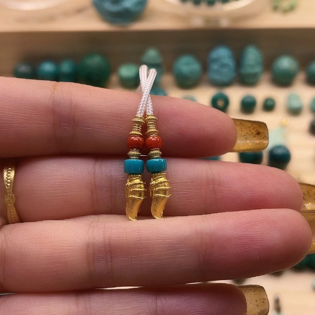 绿松石18K金镶嵌配饰