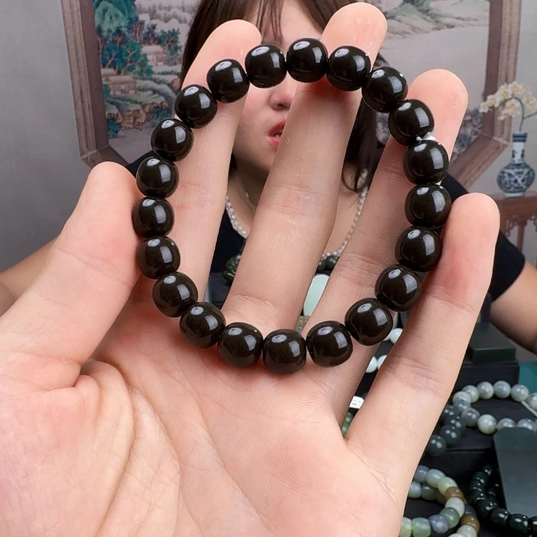 手链未镶嵌和田玉和田玉且末金山矿全糖卡10