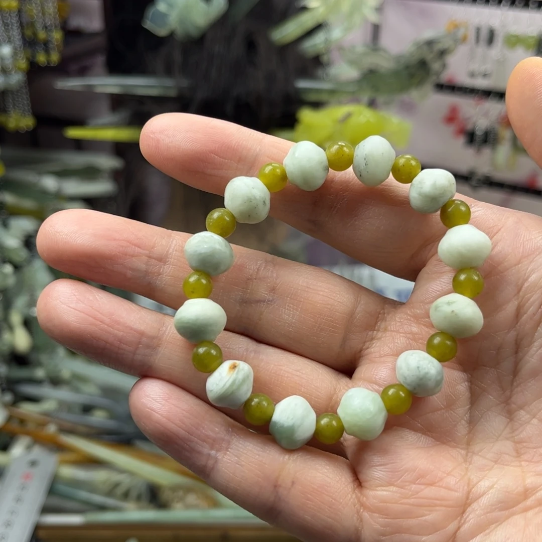 岫玉未镶嵌发饰岫玉手串