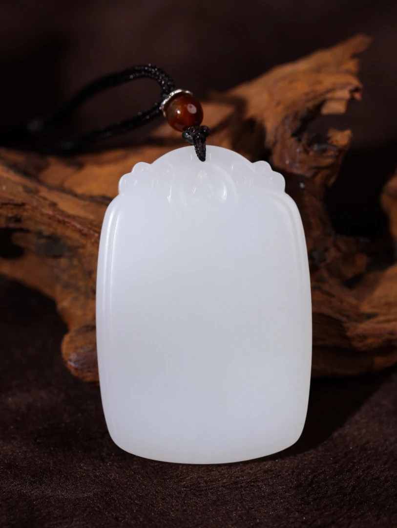 寅石｜和田玉玉器白玉平安无事牌和田玉男款无事牌