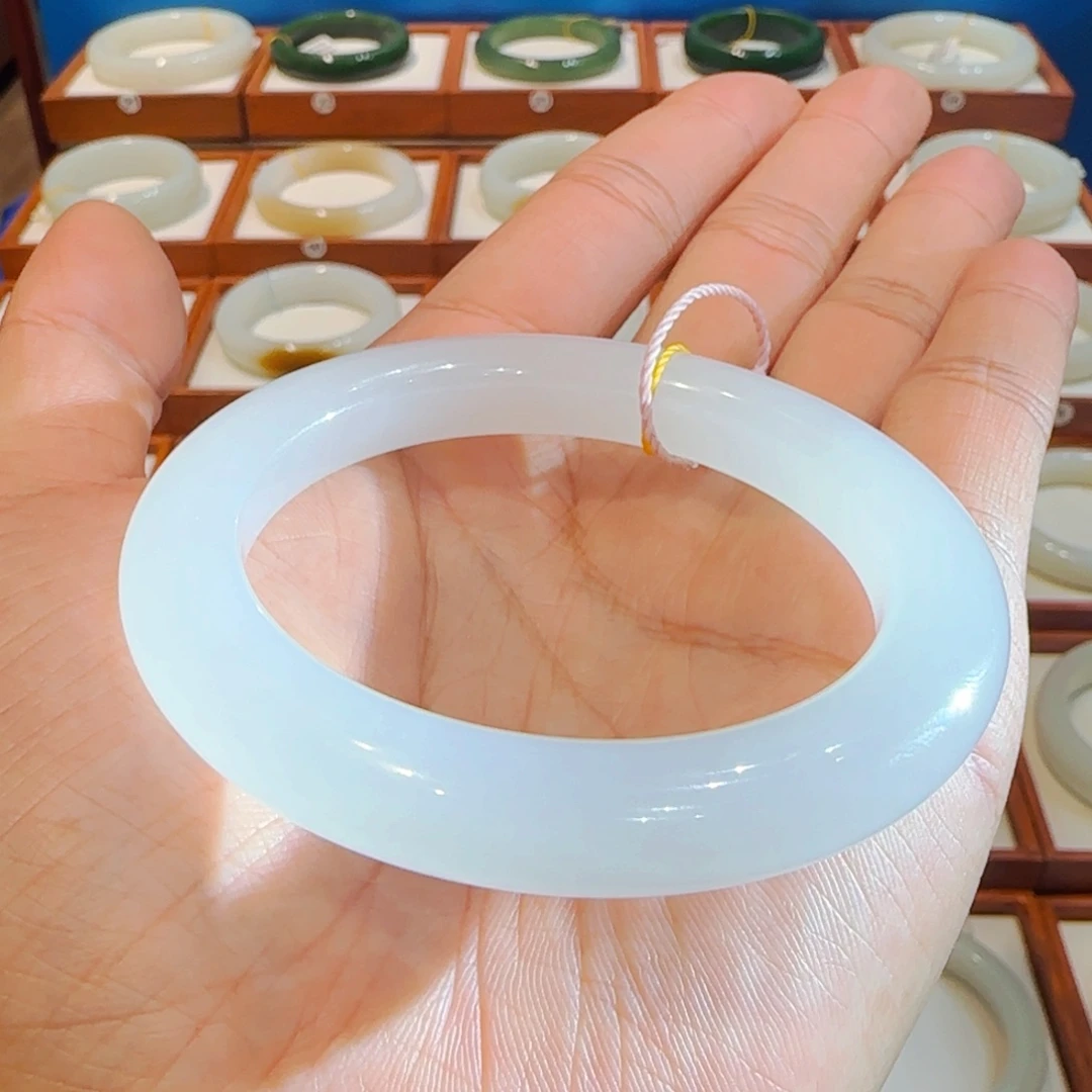 和田玉未镶嵌手镯白月光冰羊脂55 56 57