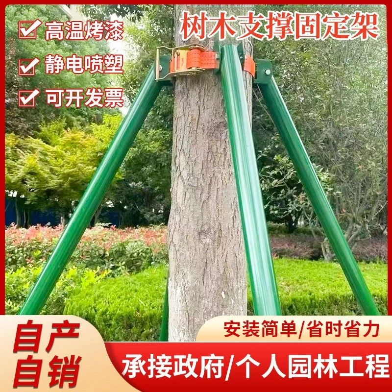 镀锌钢管树木支撑架园艺固定器用于绿化工程防风支撑