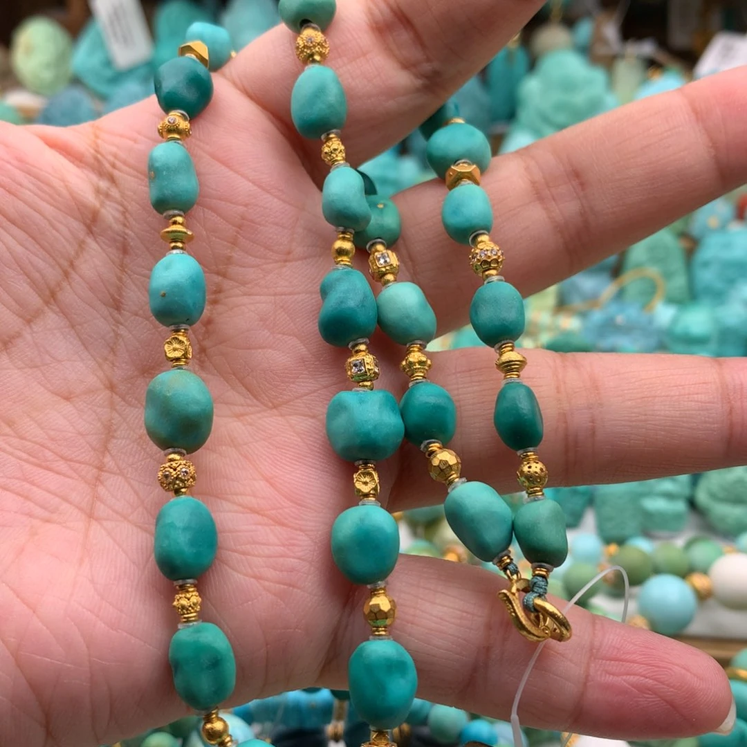 18K金镶嵌绿松石手链