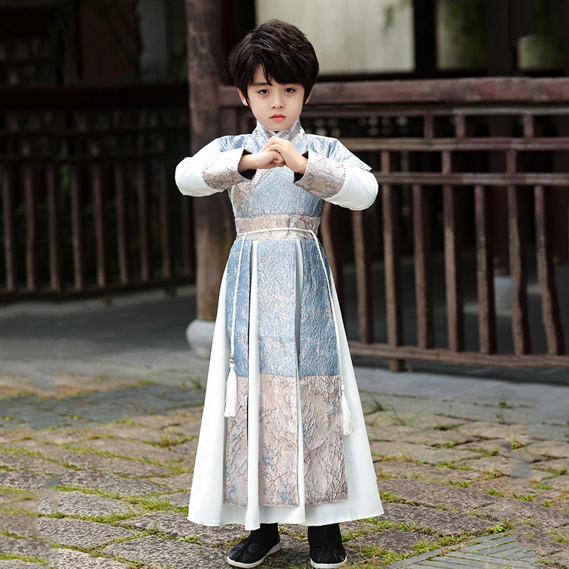 男童汉服春秋2025新款古装演出服男孩古风帅气武侠风儿童国风唐装
