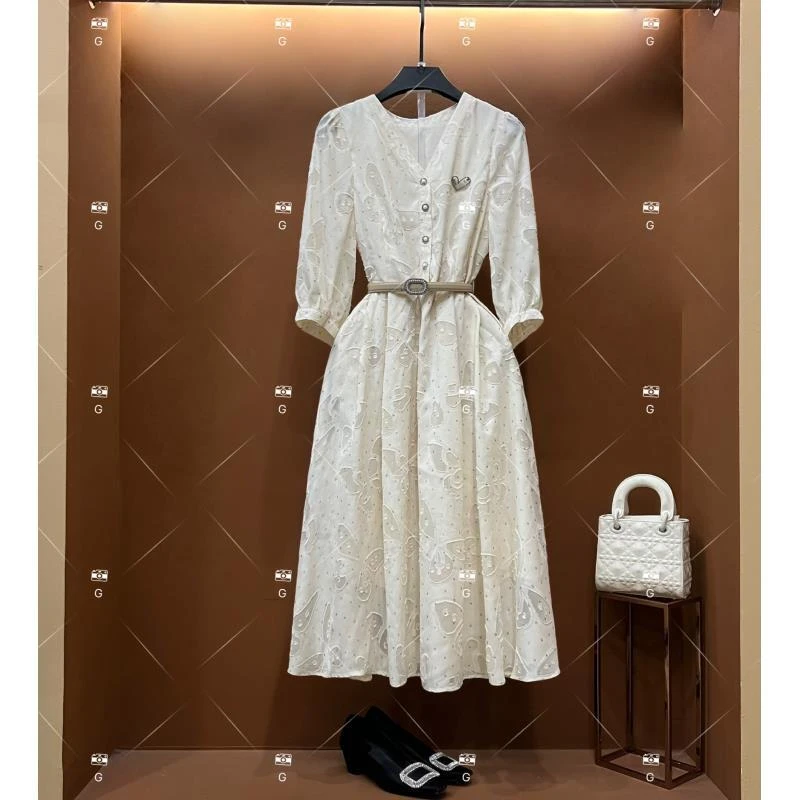 【玲】春夏丨设计师轻奢法式印花女士连衣裙 GS-55160