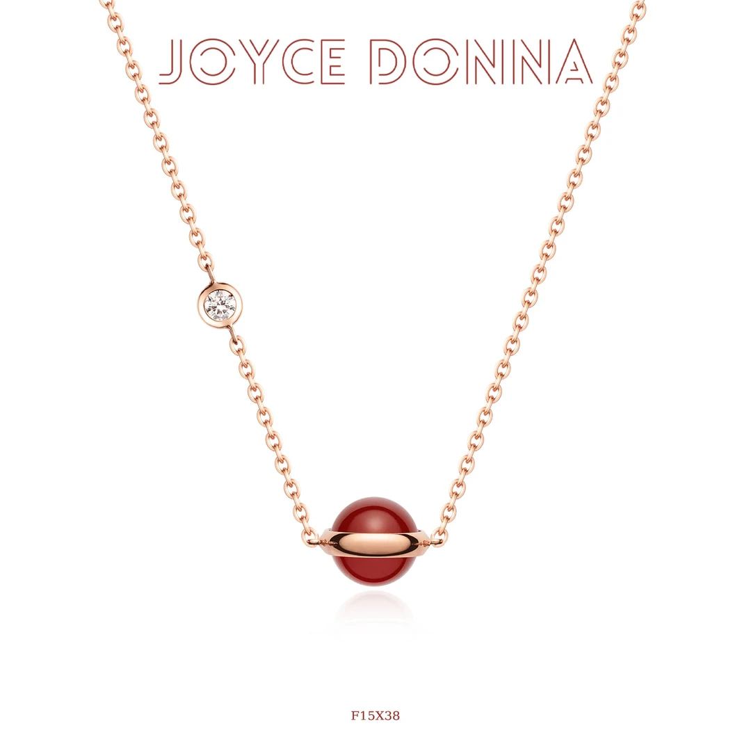 坠链均925银合成锆石 925银 镀K金 法式气质百搭圆球项链 F15X38